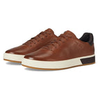 Cole Haan Men’s Brown Leather Sneakers – Casual Lace-Up Comfort Shoes with Black & White Contrast Sole, Perforated Lightweight Designer Fashion Sneakers, Sizes 11M, 11.5M, 12M, 13M