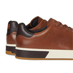 Cole Haan Men’s Brown Leather Sneakers – Casual Lace-Up Comfort Shoes with Black & White Contrast Sole, Perforated Lightweight Designer Fashion Sneakers, Sizes 11M, 11.5M, 12M, 13M