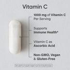 Sports Research Vitamin C 1000mg High Potency Immune Support Supplement, Ascorbic Acid, Vegan Gluten Free Non-GMO, 180 Veggie Capsules