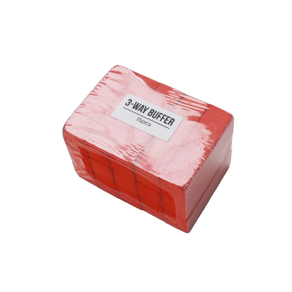 3-Way Buffer Blocks (500 pcs) – Orange Buffing Blocks for Nail Care, 80/80/100 Grit, 9x3x2.5 cm, Ideal for Acrylic and Natural Nails, Professional Manicure and Pedicure Tools