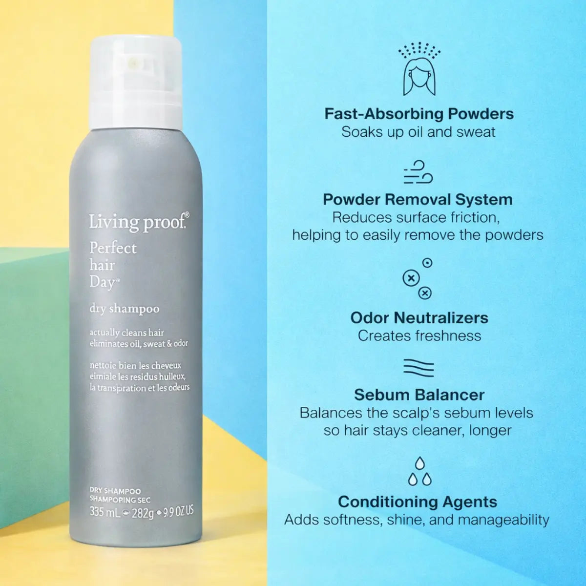Living Proof Perfect Hair Day Dry Shampoo 335 ml (9.9 oz) – Oil Absorbing, Odor Neutralizing, No Residue Formula, Volumizing & Refreshing Hair Spray for All Hair Types, Salon & Home Use