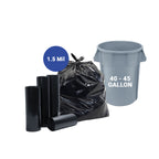 LLDPE Black Trash Bags 40–45 Gallon – Heavy Duty Garbage Bags, 40x46 Inch, 1.5 Mil, Tear-Resistant & Leak-Proof, 10 Bags per Roll, Ideal for Home, Commercial & Industrial Use