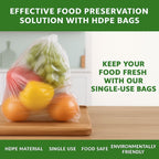 HDPE Header Bags on Block, 12” x 18”, 13 Micron, Clear Disposable Produce Bags, No Print, BPA-Free, Food Safe, Easy Tear-Off, 180 Bags per Block, 5 Blocks per Carton
