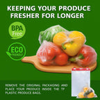 HDPE Header Bags on Block, 12” x 18”, 13 Micron, Clear Disposable Produce Bags, No Print, BPA-Free, Food Safe, Easy Tear-Off, 180 Bags per Block, 5 Blocks per Carton
