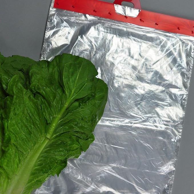 HDPE Header Bags on Block, 12” x 18”, 13 Micron, Clear Disposable Produce Bags, No Print, BPA-Free, Food Safe, Easy Tear-Off, 180 Bags per Block, 5 Blocks per Carton