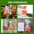 HDPE Header Bags on Block, 12” x 18”, 13 Micron, Clear Disposable Produce Bags, No Print, BPA-Free, Food Safe, Easy Tear-Off, 180 Bags per Block, 5 Blocks per Carton