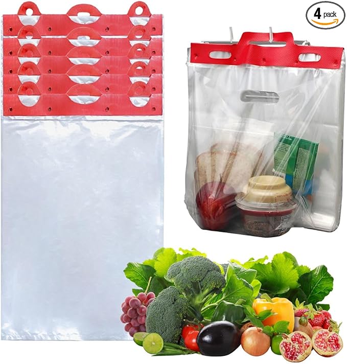 HDPE Header Bags on Block, 12” x 18”, 13 Micron, Clear Disposable Produce Bags, No Print, BPA-Free, Food Safe, Easy Tear-Off, 180 Bags per Block, 5 Blocks per Carton