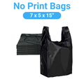 Black T-Shirt Plastic Bags, 7” x 5” x 15”, No Print, Durable Grocery & Retail Carry Bags, Lightweight & Tear-Resistant, Bulk Pack 2000 Bags, Ideal for Shops & Takeaway