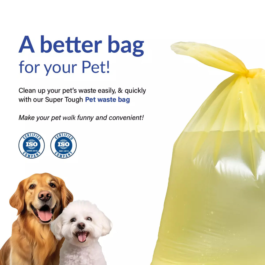 HDPE Pet Poop Bags – Leak-Proof Dog Waste Bags, 9x13 Inch, 13 Mic, Tear-Resistant, 20 Bags per Roll, 45 Rolls per Box, Ideal for Dogs, Pets & Outdoor Use