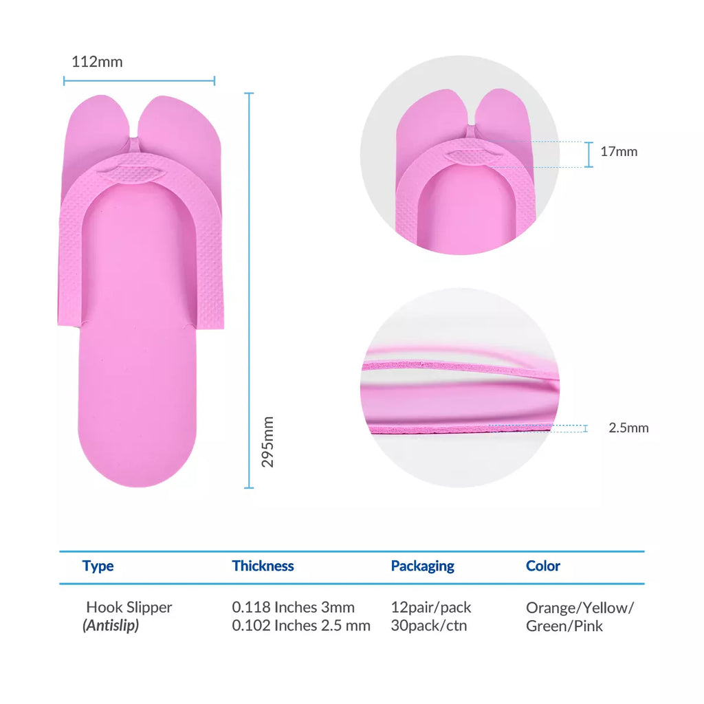 Disposable Foam Flip Flops – Lightweight and Comfortable Disposable Slippers for Home, Spa, and Salon, 29.5x11.2x0.3 and 29.5x11.2x0.33cm, 360 Pairs/Carton