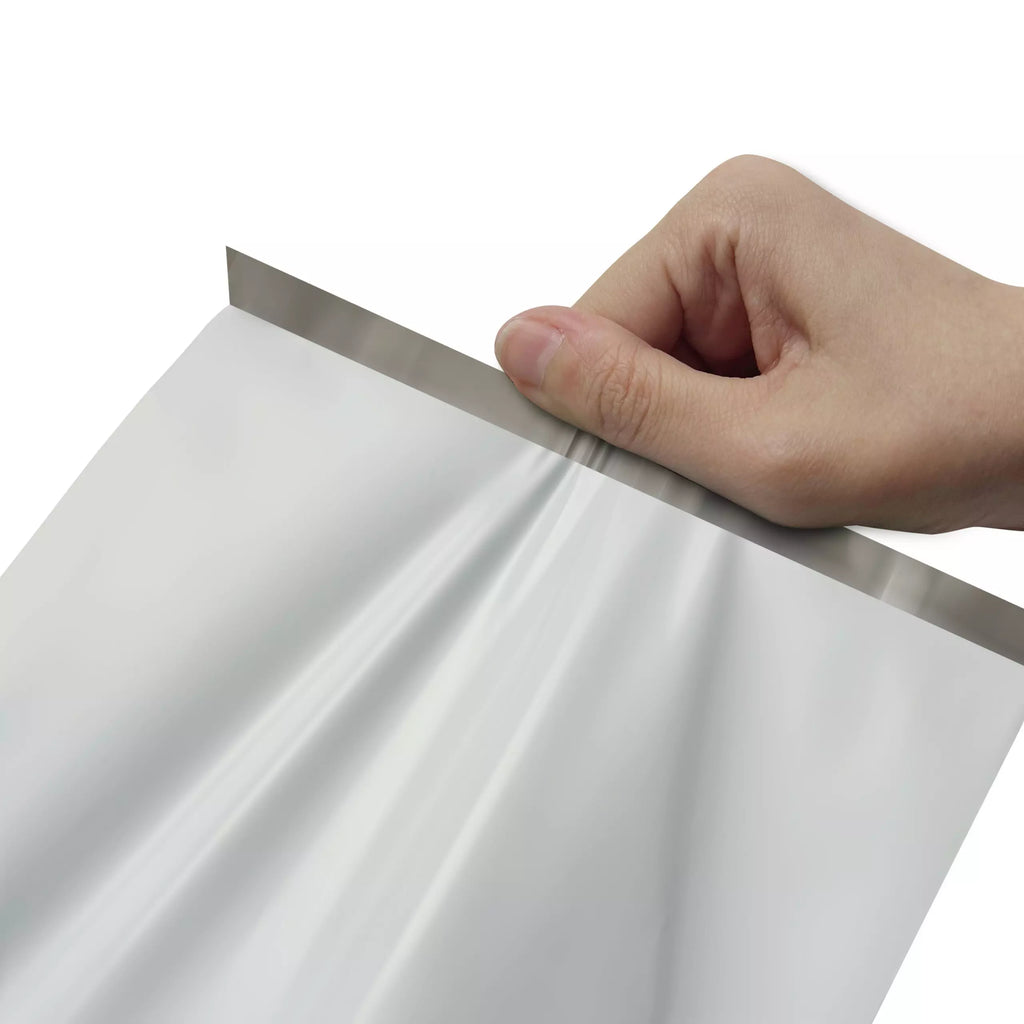 Poly Mailing Bags 12 x 15.5 Inch – 2 Mil White/Gray Shipping Mailers with Self-Seal Adhesive Strip, Tear-Resistant Waterproof Packaging Bags for E-commerce, Shipping & Packaging