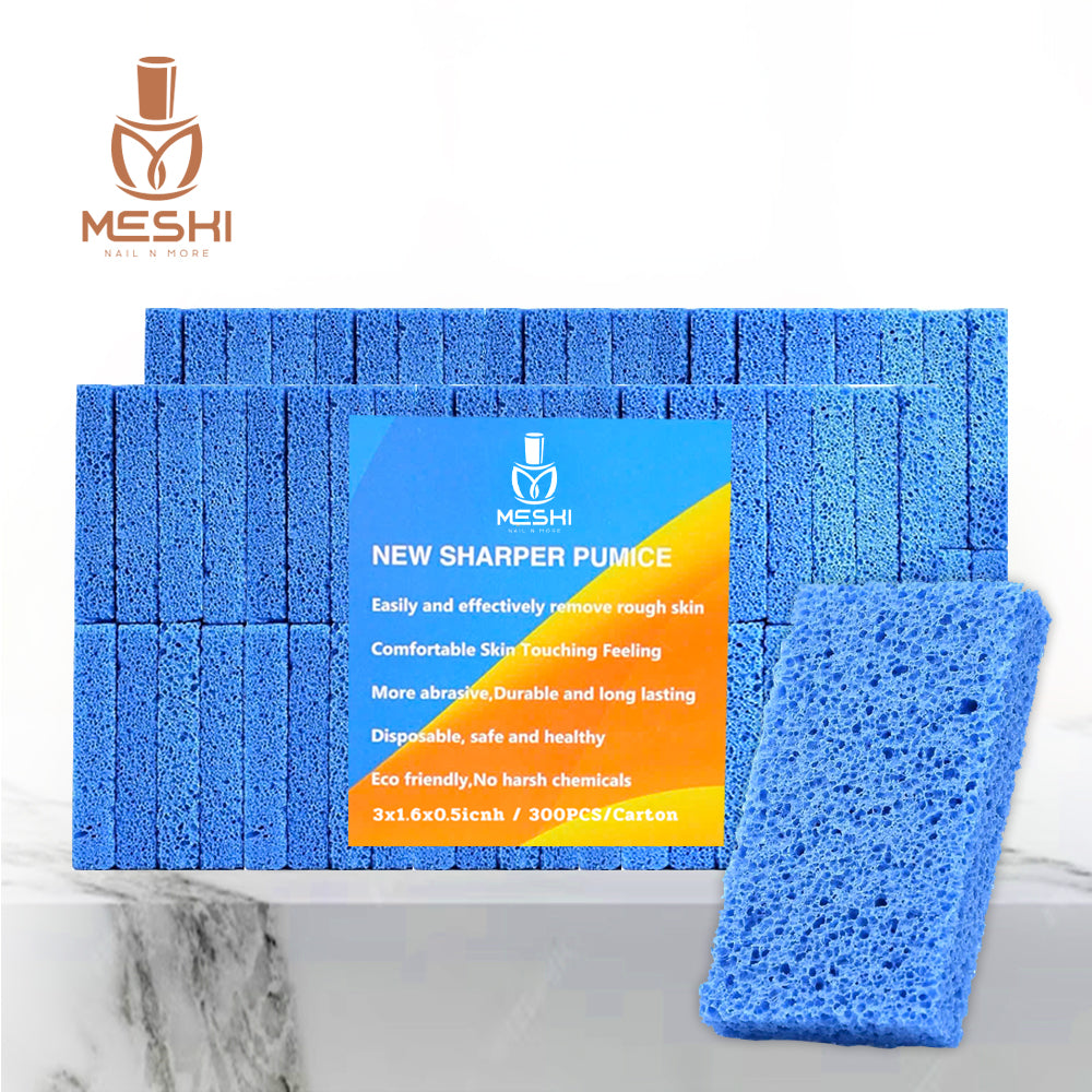 Blue Pumice Stone Foot File 9 x 4.5 x 1.3 cm – New Shape Pedicure Callus Remover, Durable Exfoliating Foot Care Tool, 300 pcs/Case, Ideal for Salon & Home Use