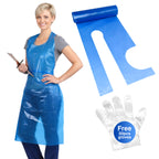 Disposable Polyethylene Aprons – Waterproof, Lightweight & Durable Plastic Aprons with Long Ties | Tear-Resistant Protection for Salon, Food Service & Cleaning Use