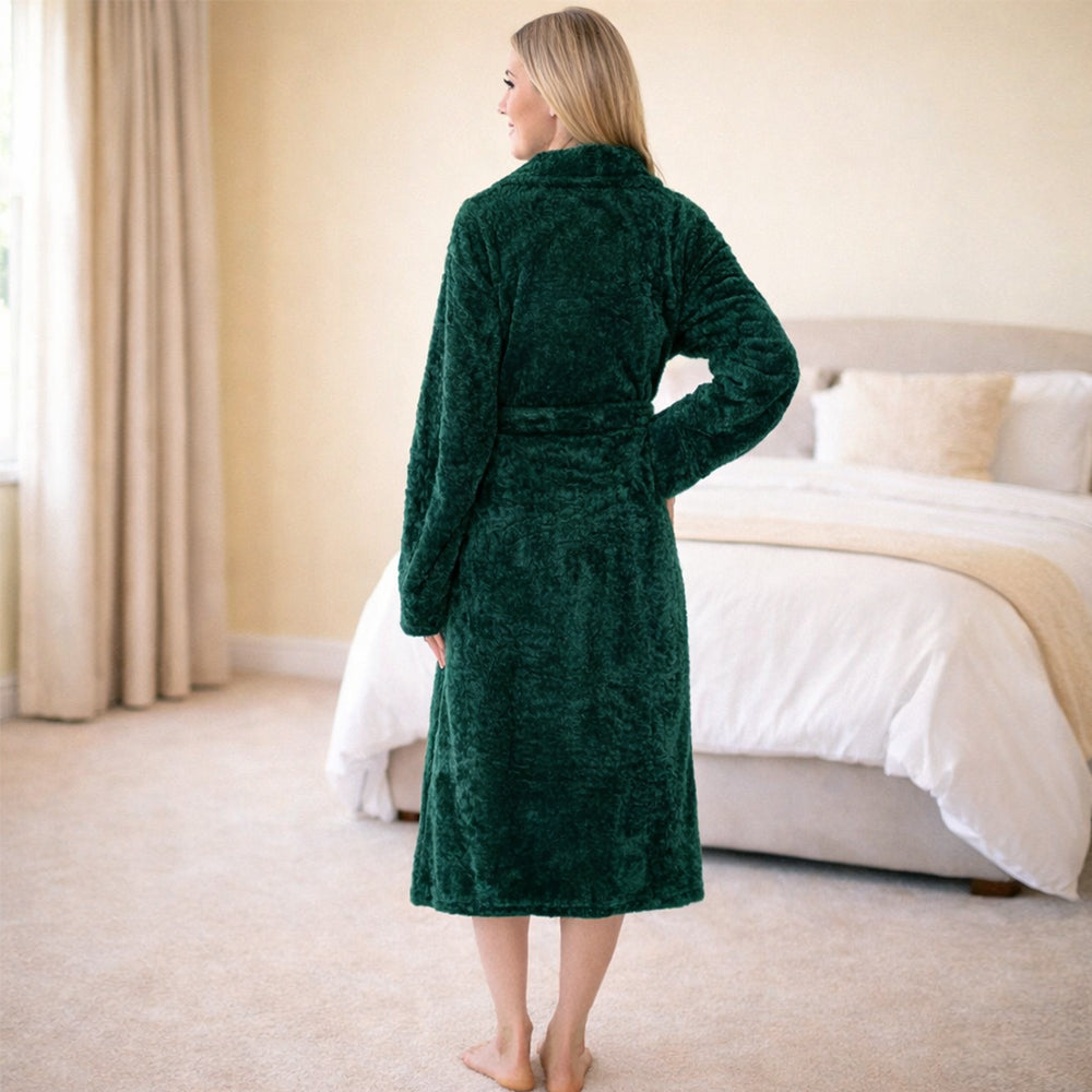 Women’s Sherpa Fleece Bathrobe – Plush Long Soft Spa Robe with Belt & Pockets, Cozy Warm Housecoat for Women, White, Lavender, Pink, Light Pink, Emerald Green, Purple, Wine Red – Sizes S/M, L/XL, 2XL/3XL