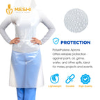 Disposable Polyethylene Aprons – Waterproof, Lightweight & Durable Plastic Aprons with Long Ties | Tear-Resistant Protection for Salon, Food Service & Cleaning Use