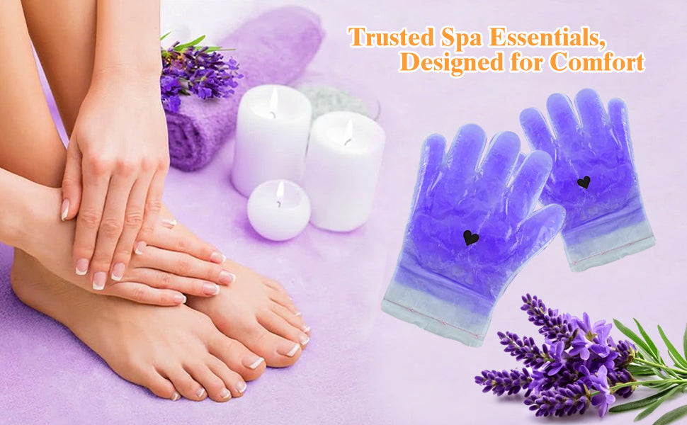 Lavender Paraffin Wax Gloves (6/12 Pairs), Moisturizing Spa Treatment Gloves for Hands, Hydrating & Softening Hand Mask, Disposable Wax Therapy Gloves, Relaxing Home Spa Care