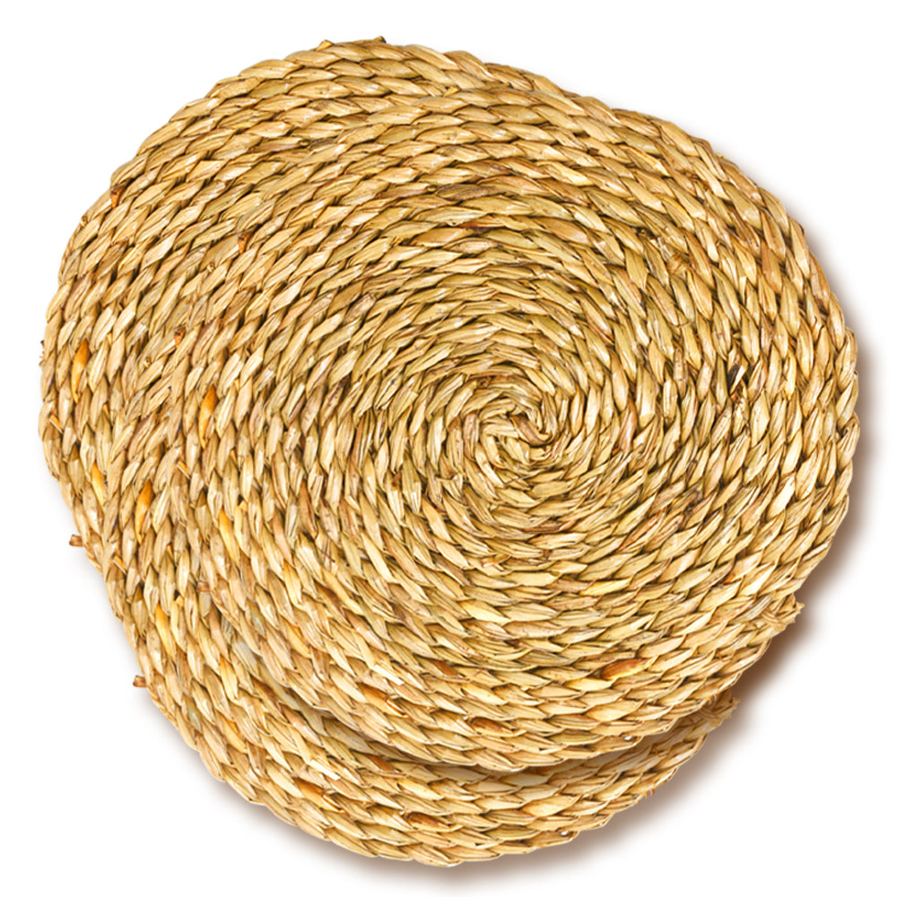 Round Woven Placemats Set, Natural Straw Table Mats 8.3” (21 cm), Heat-Resistant & Easy to Clean, Non-Slip Rustic Dining Table Decor for Kitchen, Dining & Home