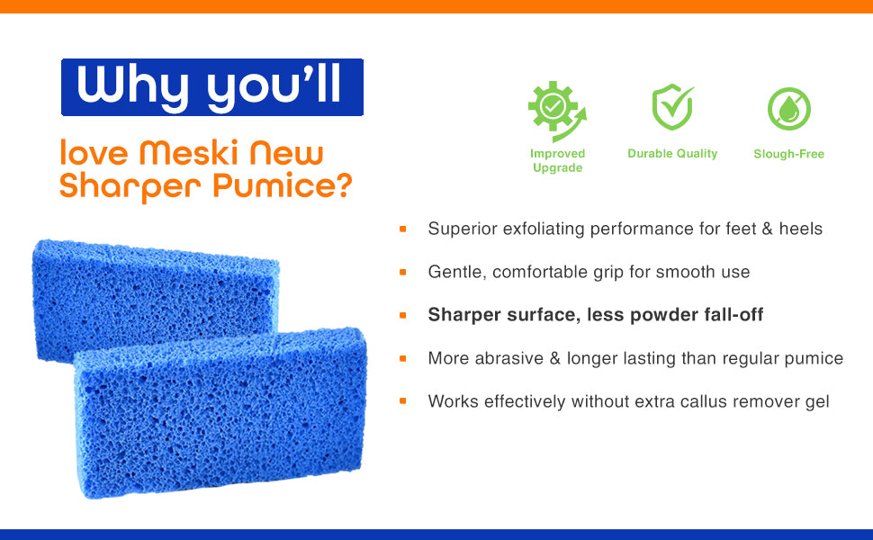 Blue Pumice Stone Foot File 9 x 4.5 x 1.3 cm – New Shape Pedicure Callus Remover, Durable Exfoliating Foot Care Tool, 300 pcs/Case, Ideal for Salon & Home Use