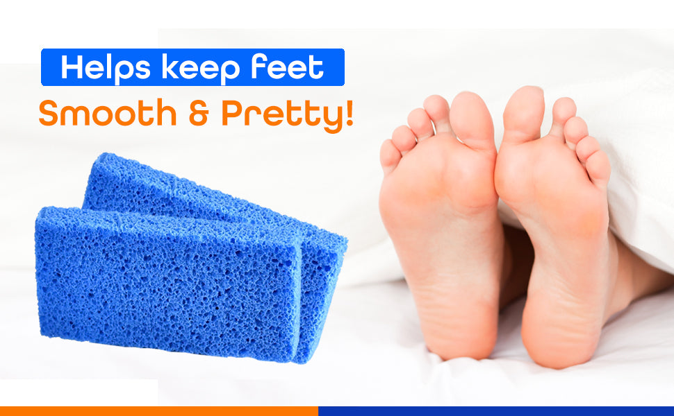 Blue Pumice Stone Foot File 9 x 4.5 x 1.3 cm – New Shape Pedicure Callus Remover, Durable Exfoliating Foot Care Tool, 300 pcs/Case, Ideal for Salon & Home Use