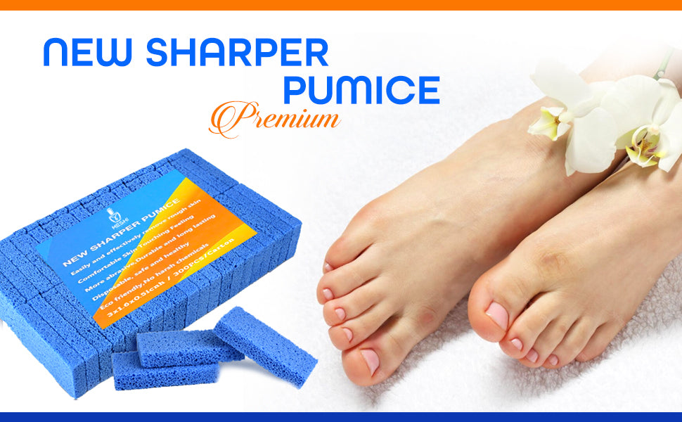 Blue Pumice Stone Foot File 9 x 4.5 x 1.3 cm – New Shape Pedicure Callus Remover, Durable Exfoliating Foot Care Tool, 300 pcs/Case, Ideal for Salon & Home Use