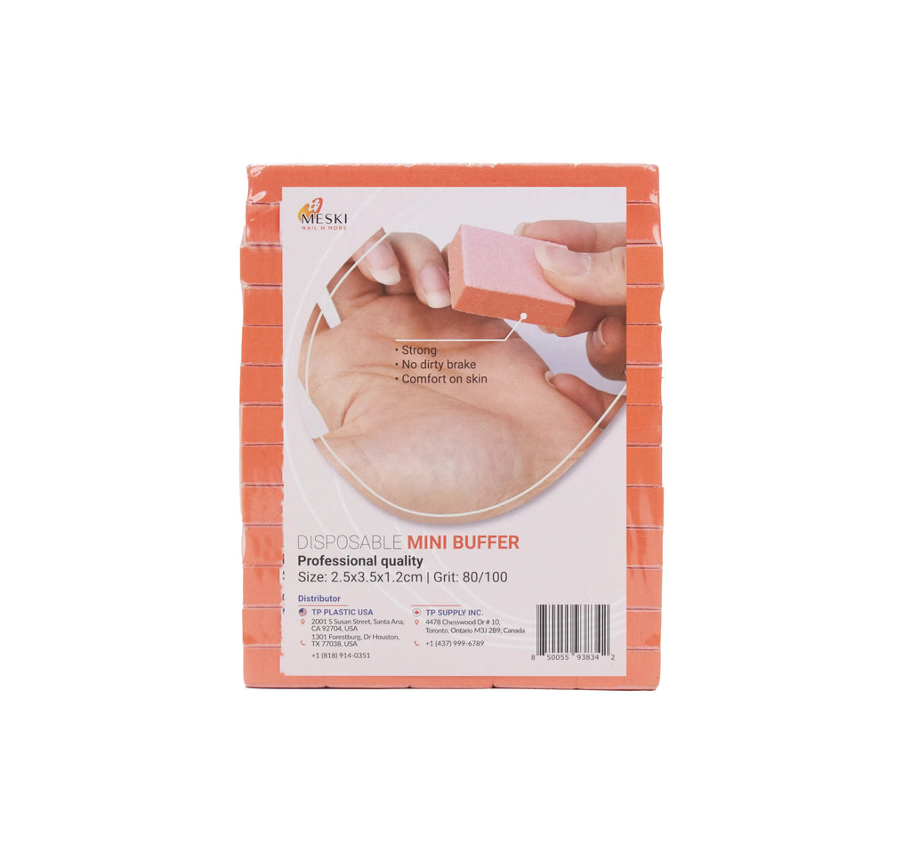 Mini Buffer Blocks (130 pcs) – Orange Buffing Blocks for Nail Care, Ideal for Acrylic and Natural Nails, 1.37in x 0.98in x 0.47in, Professional Manicure and Pedicure Tools