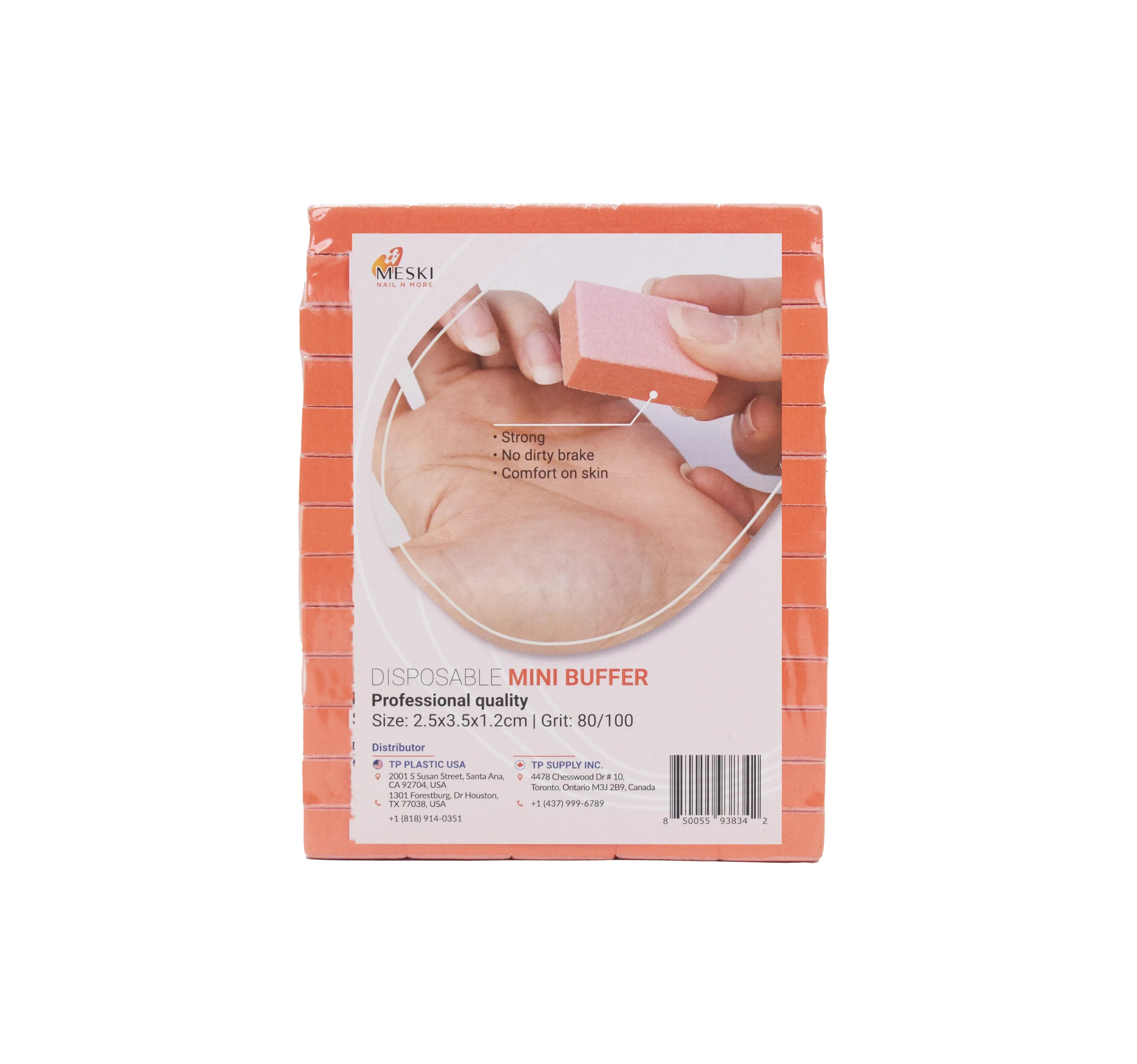 Mini Buffer Blocks (130 pcs) – Orange Buffing Blocks for Nail Care, Ideal for Acrylic and Natural Nails, 1.37in x 0.98in x 0.47in, Professional Manicure and Pedicure Tools