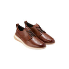 Cole Haan Men’s Brown Leather Oxford Sneakers – Casual Dress Comfort Shoes with White Lightweight Sole, Modern Hybrid Lace-Up Fashion Shoes, Sizes 11M, 11.5M, 12M, 13M