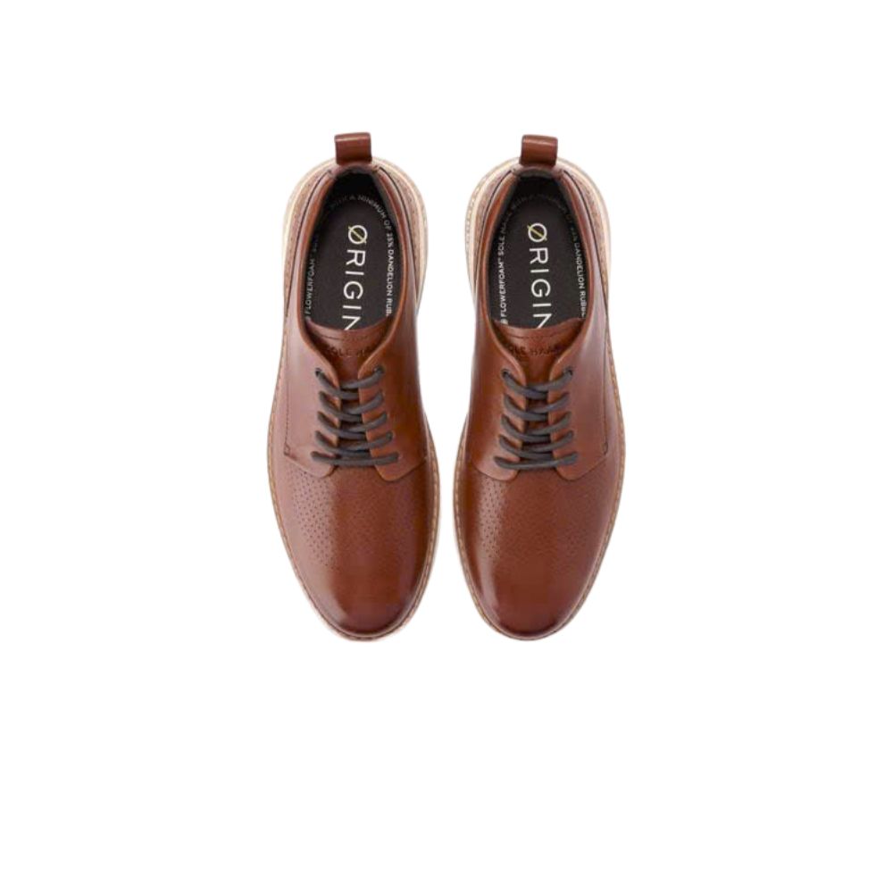 Cole Haan Men’s Brown Leather Oxford Sneakers – Casual Dress Comfort Shoes with White Lightweight Sole, Modern Hybrid Lace-Up Fashion Shoes, Sizes 11M, 11.5M, 12M, 13M