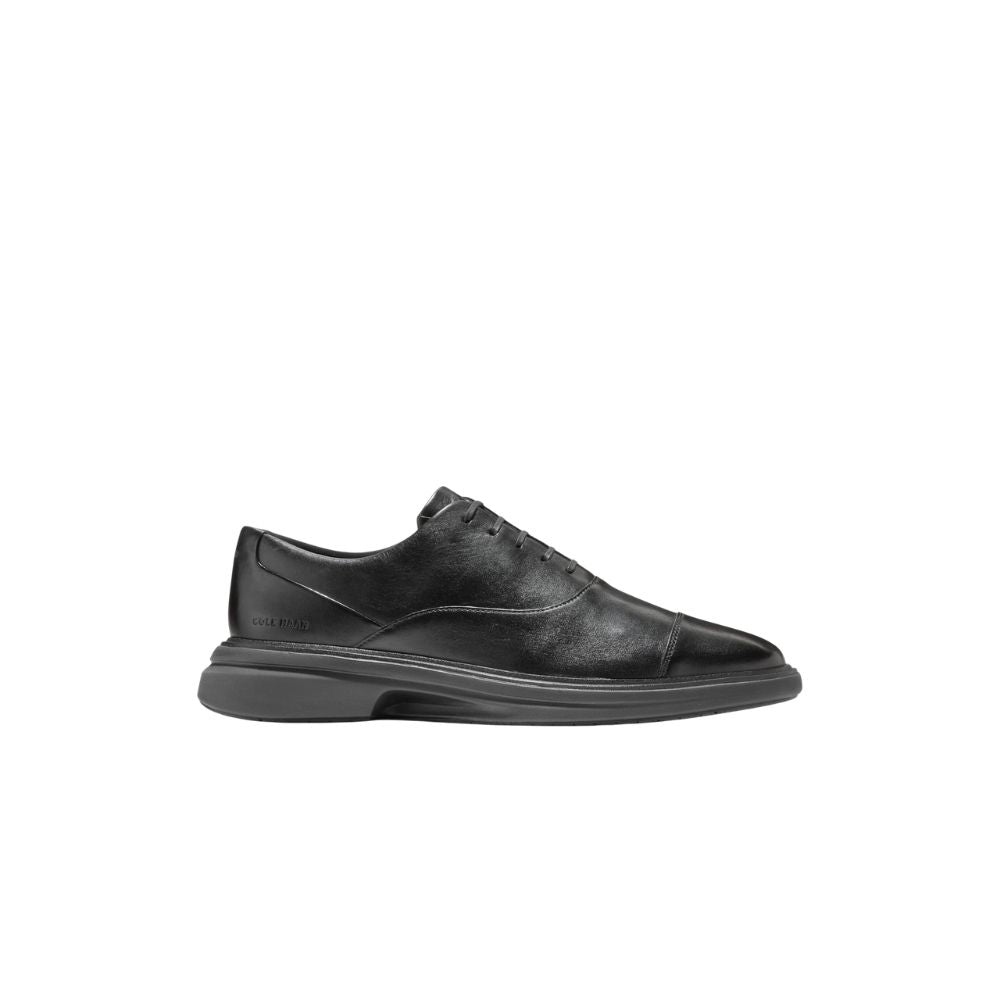 Cole Haan Men’s Black Leather Oxford Dress Shoes – Modern Cap Toe Comfort Dress Shoes with Lightweight Cushioned Sole, Formal Business Lace-Up Shoes, Sizes 13M 14M 15M