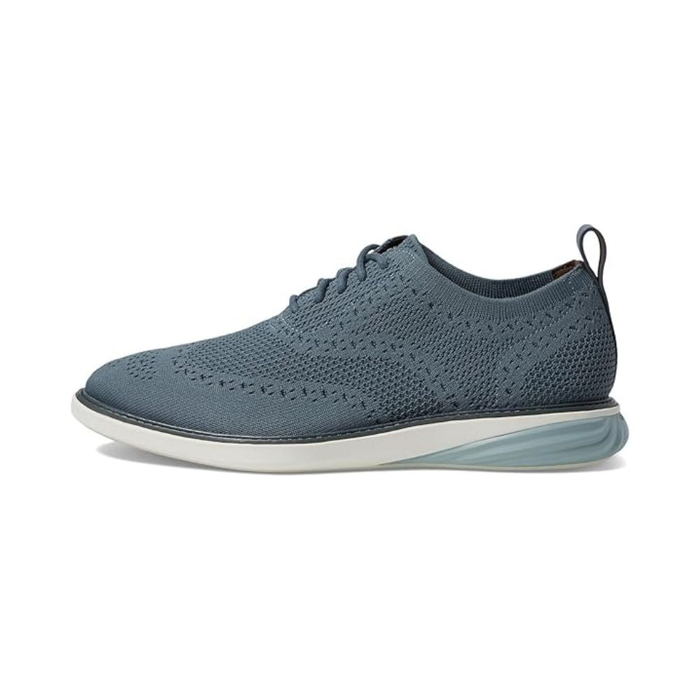 Cole Haan Men’s Energyweave Oxford Blue Knit Dress Shoes – Lightweight GrandEvolution Wingtip Oxford with White Sole, Casual Business Comfort Shoes, Sizes 11M,11.5M,12M,13M