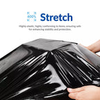 Hand Stretch Film 18 Inch x 1500 Ft – Heavy Duty Black PE Stretch Wrap, 80 Gauge, Pallet Wrap Film, Tear-Resistant, Secure Packaging & Privacy Protection, 4 Rolls per Carton