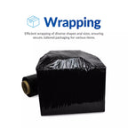 Hand Stretch Film 18 Inch x 1500 Ft – Heavy Duty Black PE Stretch Wrap, 80 Gauge, Pallet Wrap Film, Tear-Resistant, Secure Packaging & Privacy Protection, 4 Rolls per Carton