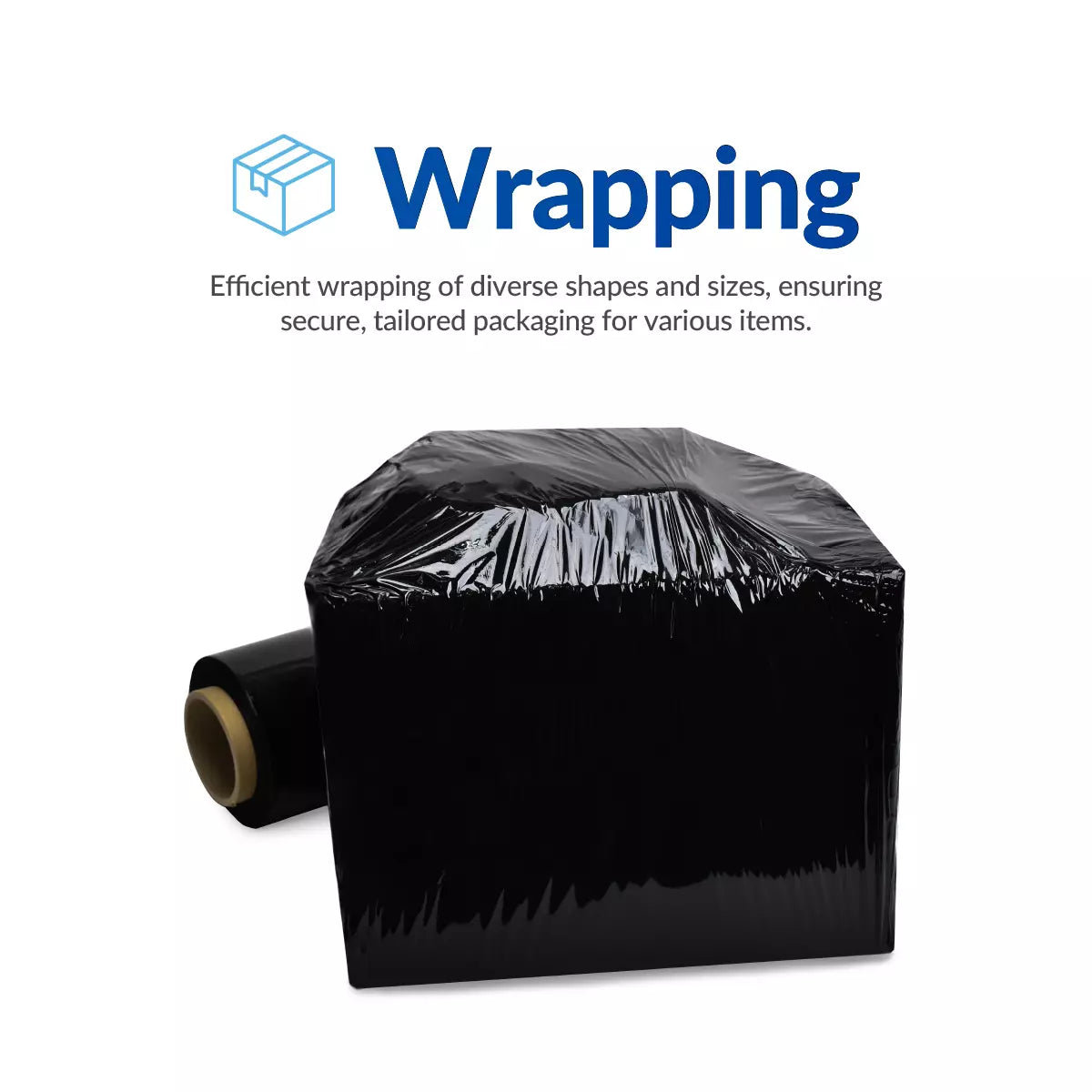 Hand Stretch Film 18 Inch x 1500 Ft – Heavy Duty Black PE Stretch Wrap, 80 Gauge, Pallet Wrap Film, Tear-Resistant, Secure Packaging & Privacy Protection, 4 Rolls per Carton