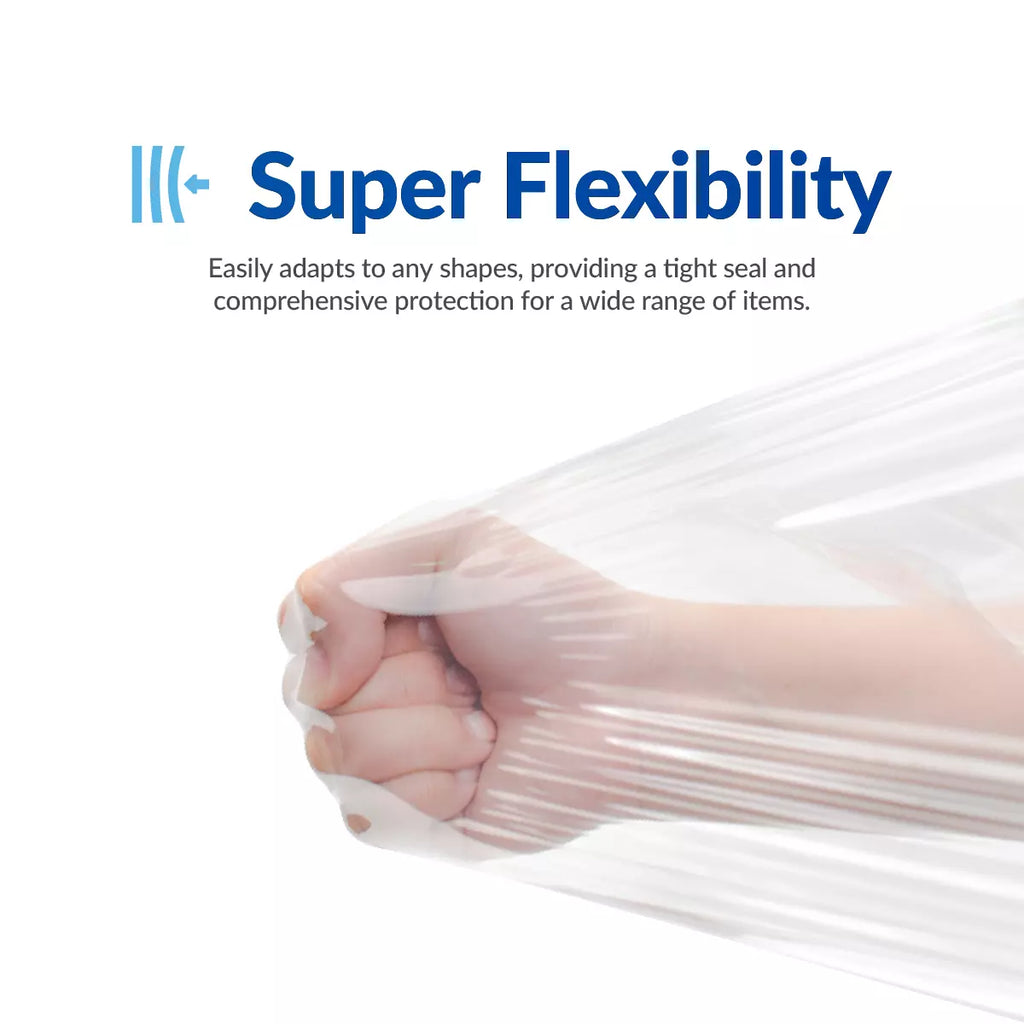 Hand Stretch Film 18 Inch x 1500 Ft – Heavy Duty Clear PE Stretch Wrap, 80 Gauge, Industrial Pallet Wrap Film, Tear-Resistant, Shipping & Storage, 4 Rolls per Carton