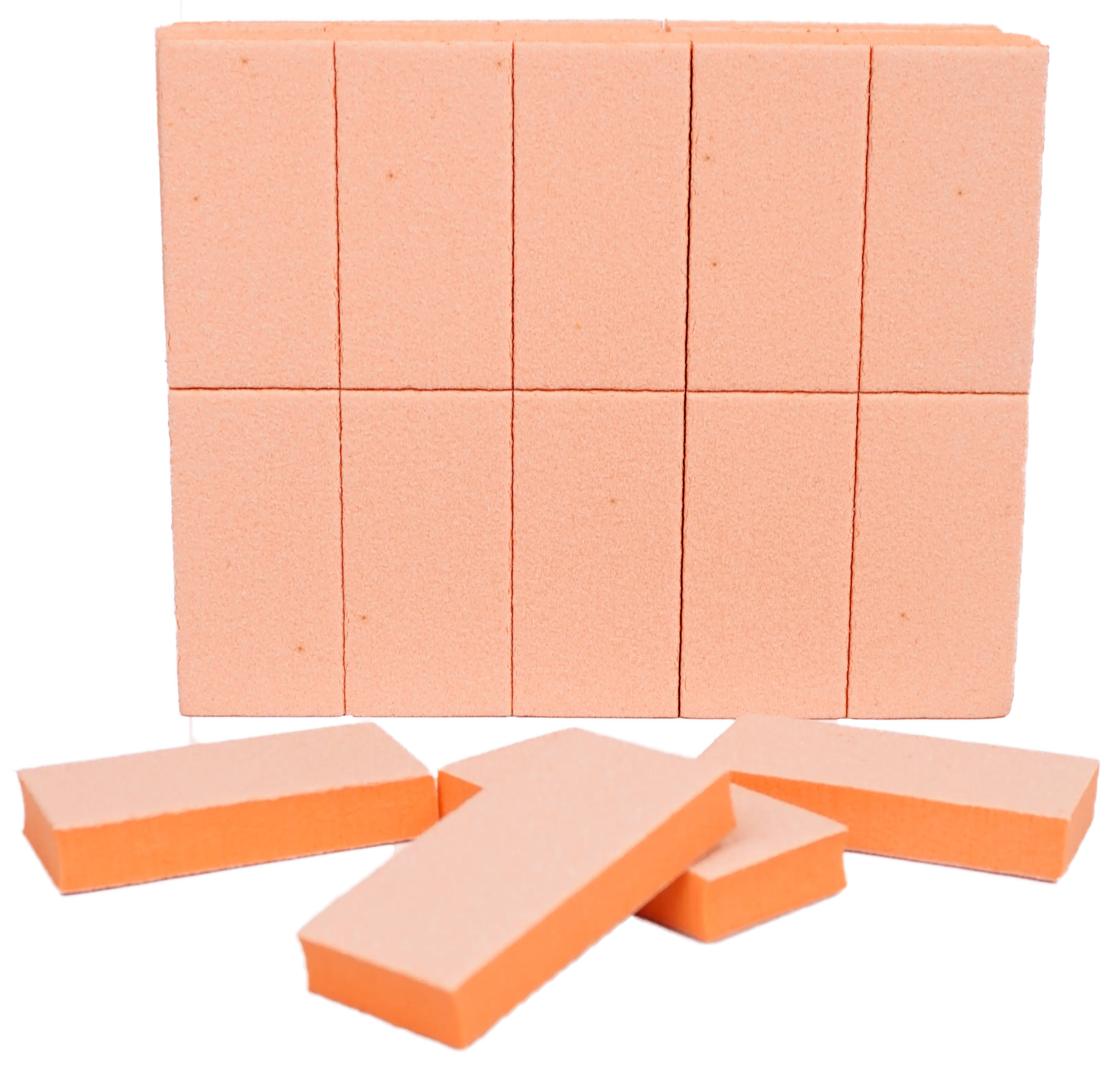 Mini Long Buffer Blocks (12/1000 pcs) – Orange Buffing Blocks for Nail Care, 2.36in x 1.18in x 0.39in, Ideal for Acrylic and Natural Nails, Professional Manicure and Pedicure Tools