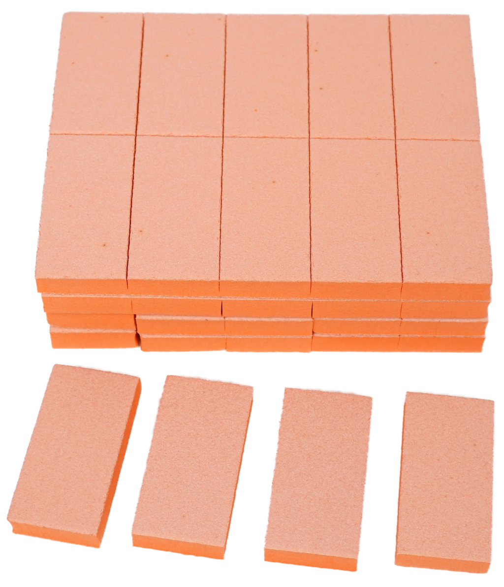 Mini Long Buffer Blocks (12/1000 pcs) – Orange Buffing Blocks for Nail Care, 2.36in x 1.18in x 0.39in, Ideal for Acrylic and Natural Nails, Professional Manicure and Pedicure Tools