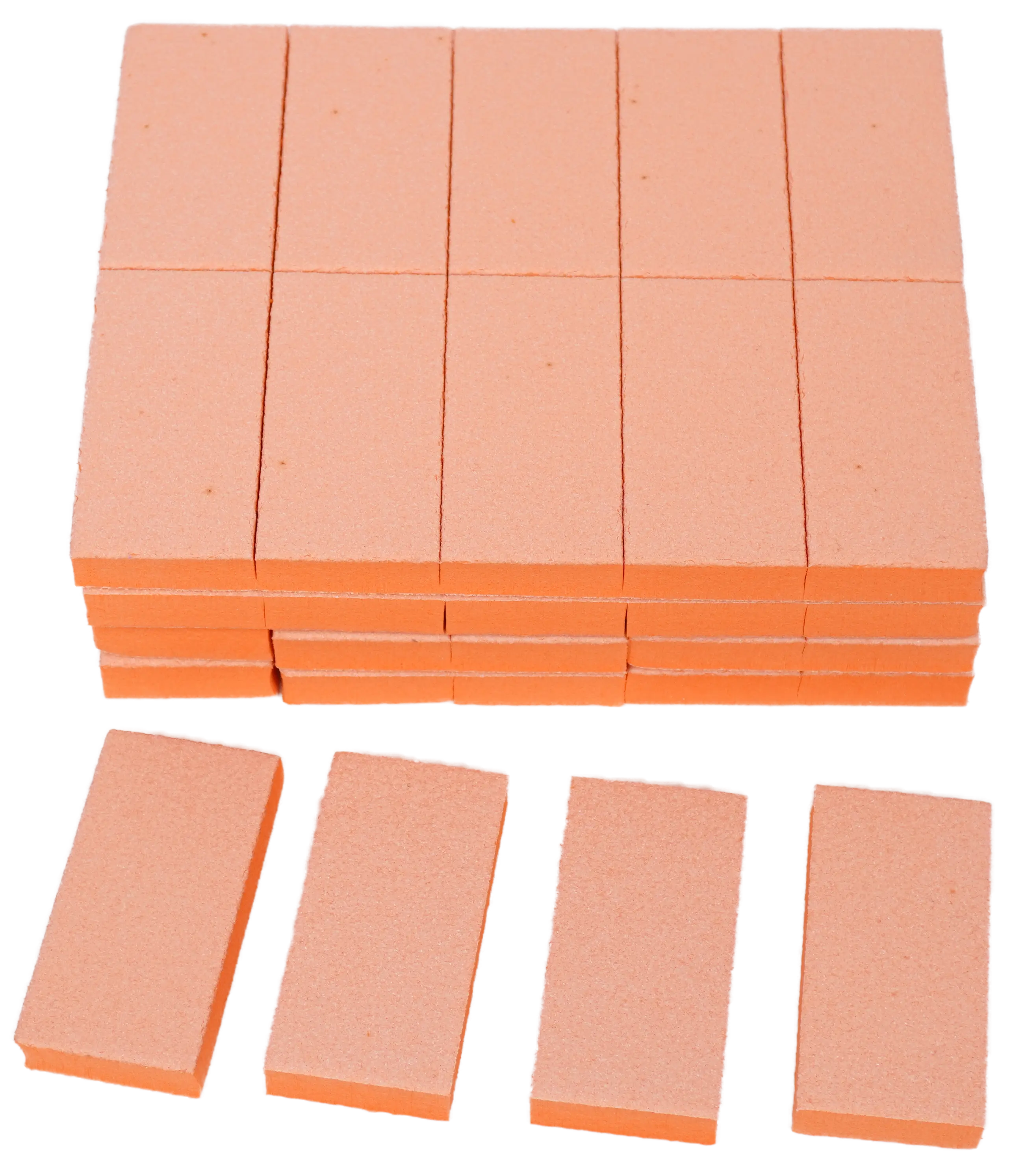 Mini Long Buffer Blocks (12/1000 pcs) – Orange Buffing Blocks for Nail Care, 2.36in x 1.18in x 0.39in, Ideal for Acrylic and Natural Nails, Professional Manicure and Pedicure Tools