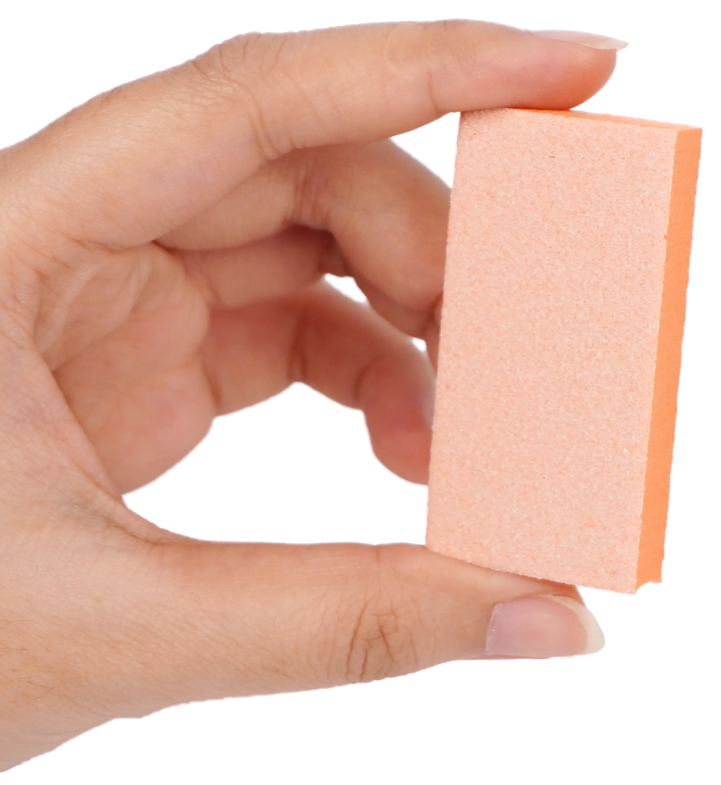 Mini Long Buffer Blocks (12/1000 pcs) – Orange Buffing Blocks for Nail Care, 2.36in x 1.18in x 0.39in, Ideal for Acrylic and Natural Nails, Professional Manicure and Pedicure Tools