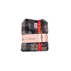 Victoria’s Secret Gray & Tan Plaid Flannel Pajama Set for Women – Button-Up Long Sleeve Sleepwear