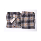 Victoria’s Secret Gray & Tan Plaid Flannel Pajama Set for Women – Button-Up Long Sleeve Sleepwear