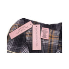 Victoria’s Secret Gray & Tan Plaid Flannel Pajama Set for Women – Button-Up Long Sleeve Sleepwear
