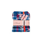Victoria’s Secret Blue Pink Plaid Flannel Pajama Set for Women – Button-Up Long Sleeve Sleepwear