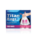 HDPE Drawstring Trash Bags 6 Gallon – Heavy Duty White Garbage Bags, Interleaf, 20x22 Inch, 18 Mic, Tear-Resistant & Leak-Proof, 100 Bags per Roll, 2 Rolls per Case