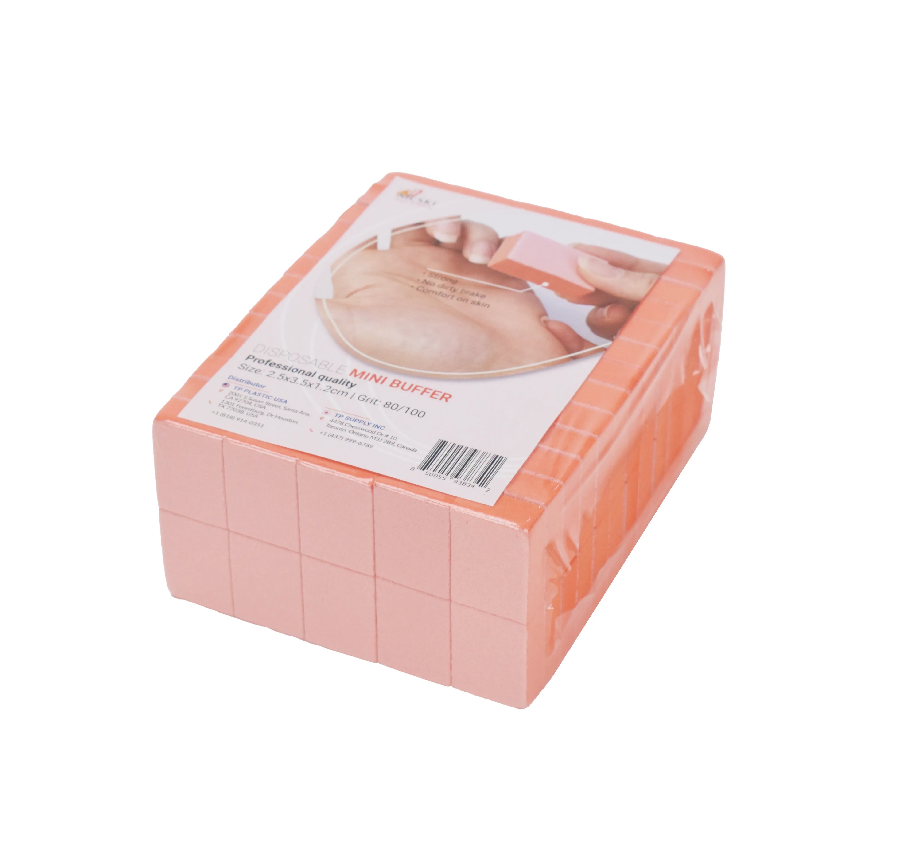 Mini Buffer Blocks (130 pcs) – Orange Buffing Blocks for Nail Care, Ideal for Acrylic and Natural Nails, 1.37in x 0.98in x 0.47in, Professional Manicure and Pedicure Tools