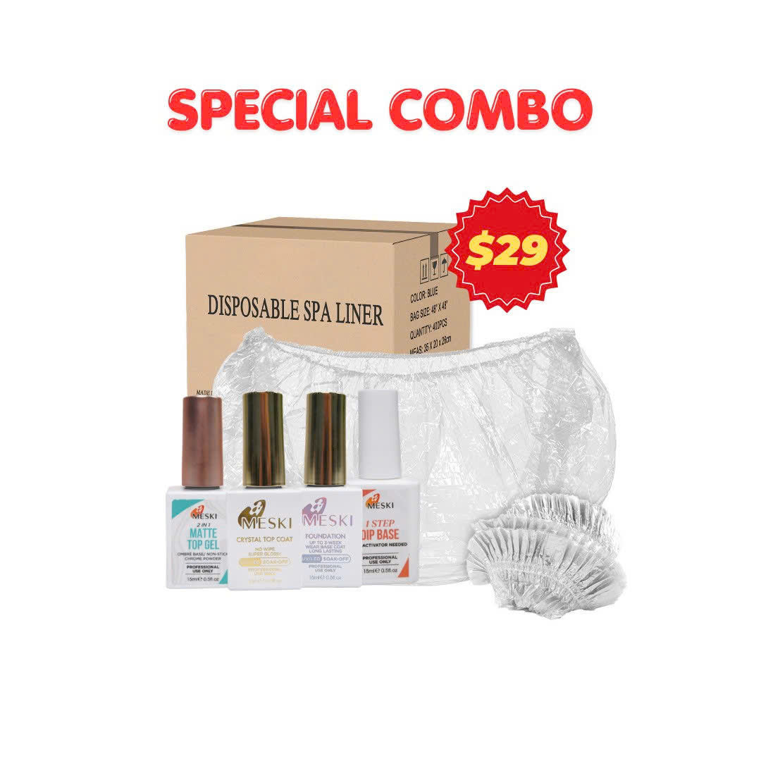 Disposable Spa Liner Combo Offer – Clear/Blue + Free Gel Nail