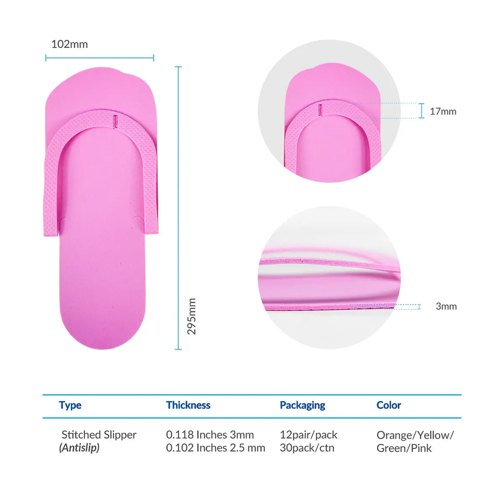 Sewed Foam Slippers – Soft & Comfortable Foam Slippers for Home, Spa, and Salon Use, 29.5x11.2x0.3 cm, 360 Pairs/Carton