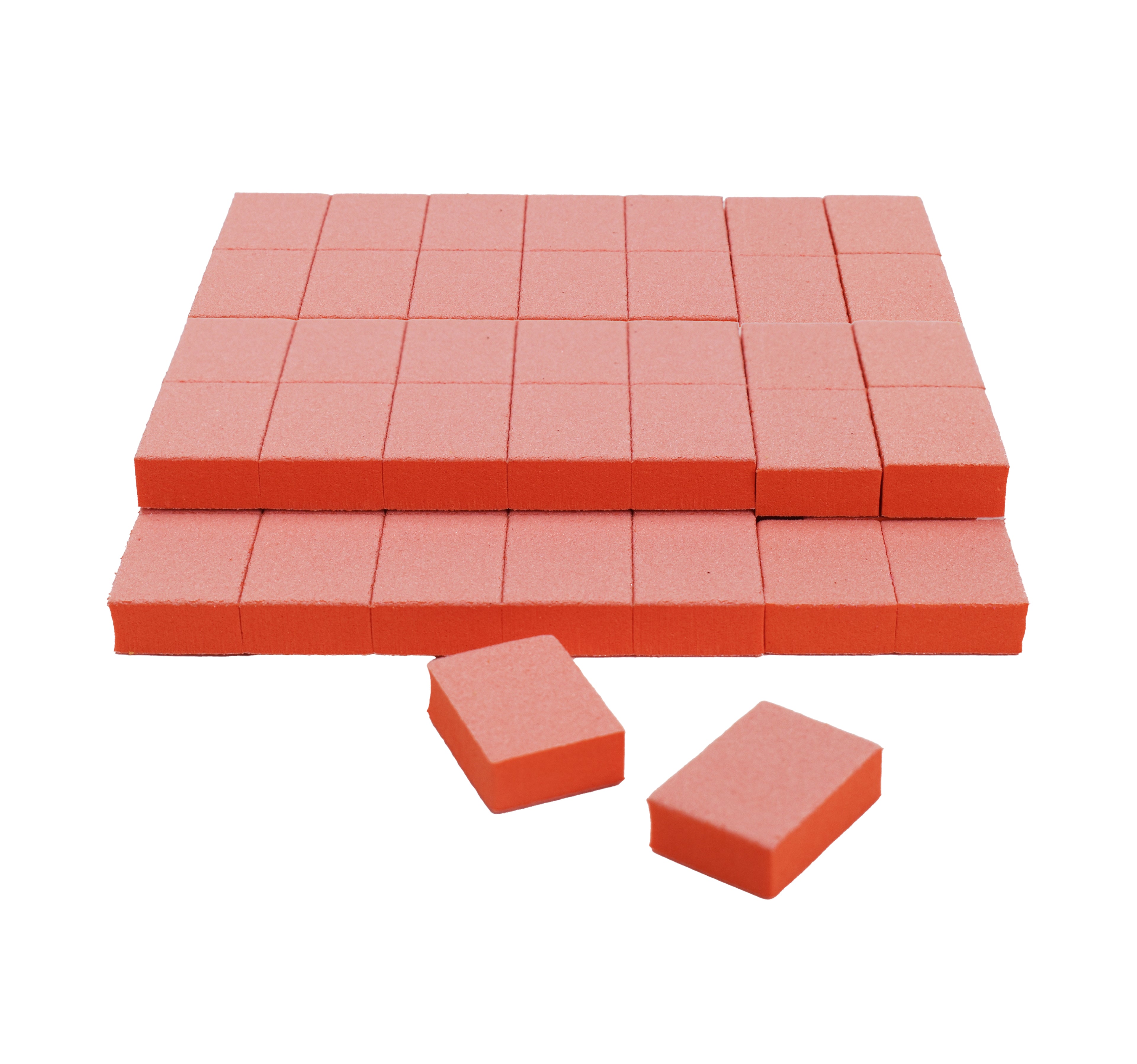 Mini Buffer Blocks (130 pcs) – Orange Buffing Blocks for Nail Care, Ideal for Acrylic and Natural Nails, 1.37in x 0.98in x 0.47in, Professional Manicure and Pedicure Tools