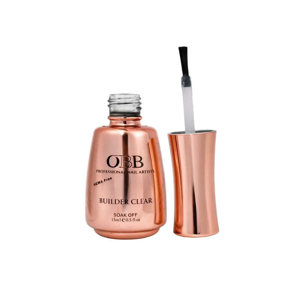 OBB GEL Builder Clear Gel – Strong Soak-Off Gel for Nail Extensions, Perfect for Gel Polish and Nail Art | 0.5 fl Oz