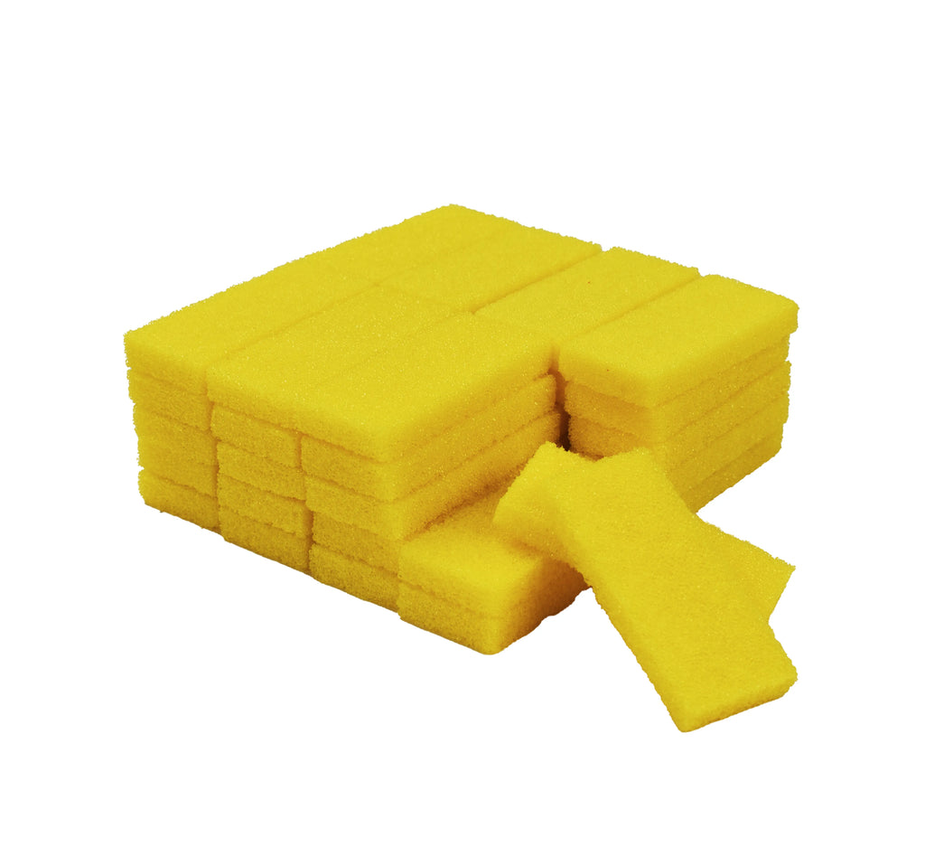 Mini Pumice Stone Foot File 80 x 40 x 12 mm, Yellow or Purple – Compact Pedicure Callus Remover, Durable Exfoliating Foot Care Tool, 1600 pcs/Case, Ideal for Salon & Travel Use