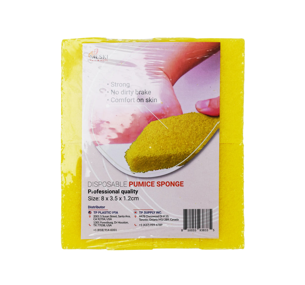 Mini Pumice Stone Foot File 80 x 40 x 12 mm, Yellow or Purple – Compact Pedicure Callus Remover, Durable Exfoliating Foot Care Tool, 1600 pcs/Case, Ideal for Salon & Travel Use